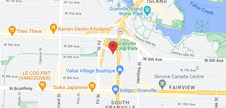 map of 318 1529 W 6TH AVENUE